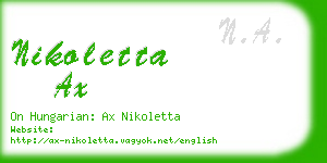 nikoletta ax business card